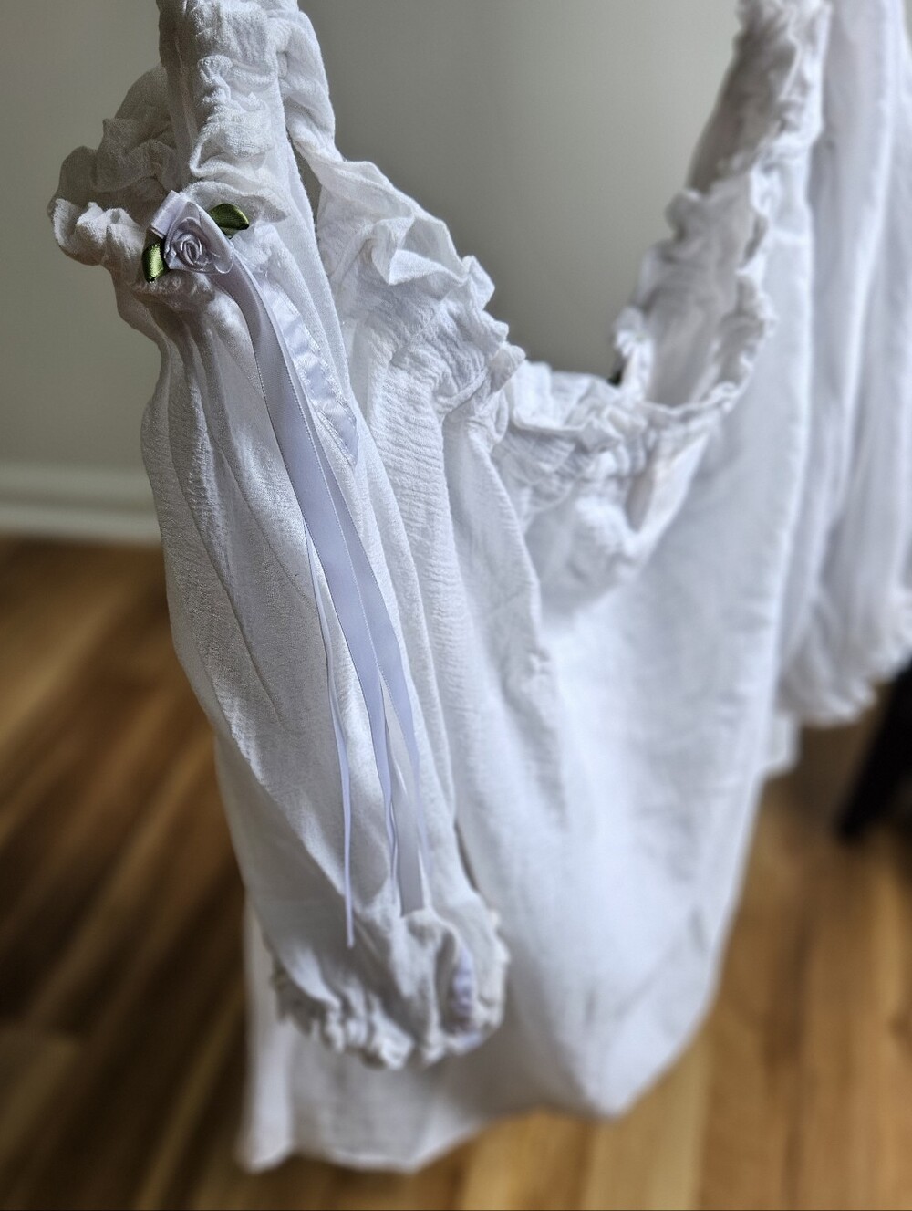 Rare USA Made White Off Shoulder Renaissance Peasant Blouse